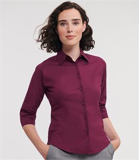 Russell Collection Ladies 3/4 Sleeve Easy Care Fitted Shirt